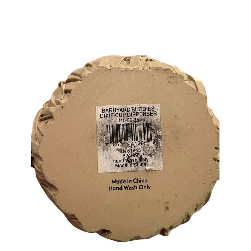 Barnyard buddies‎ Dixie cup holder farmhouse decor bathroom ceramic whimsical